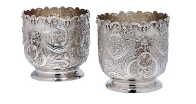 Paar viktorianische Londoner Cache Pots, - Silber