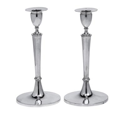 A pair of Empire candleholders from Vienna, - Argenti