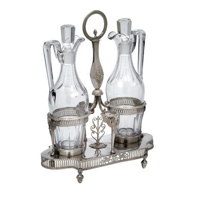 An Empire cruet frame in the Egyptian style, from Paris - Stříbro