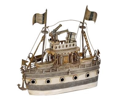 St. Petersburger Schiffsmodell, - Silber