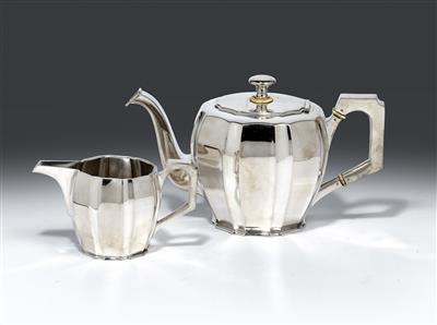 A teapot and jug from Vienna, - Silver