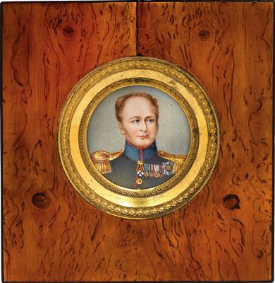 Tsar Alexander I. – A portrait miniature, - Stříbro