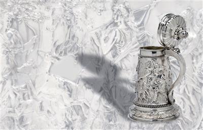 A monumental lidded tankard from Germany, - Silver
