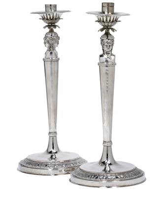 A pair of candlesticks from Rome, - Silver