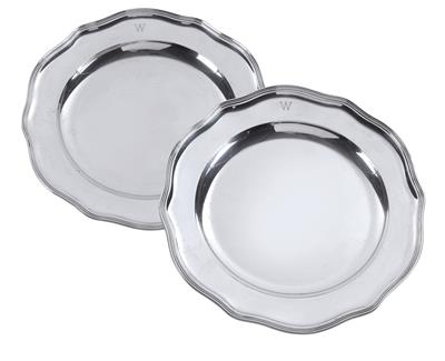 A pair of platters from Vienna, - Silver
