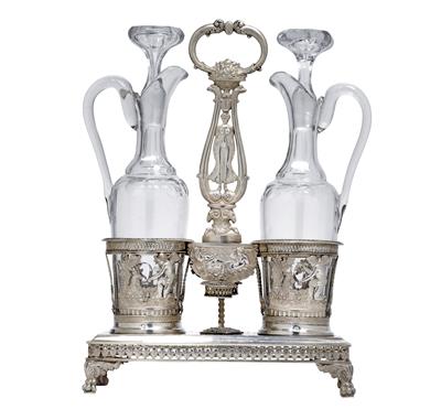 A cruet frame from Paris, - Stříbro