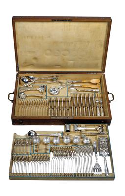 A cutlery service from Vienna, for 12 individuals, - Silver