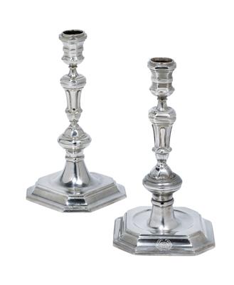 Two Dutch candlesticks, - Argenti