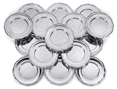 16 place plates from Germany, - Silver