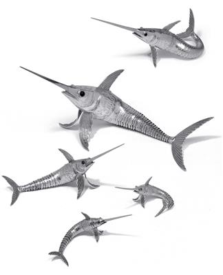 5 fish, - Silver