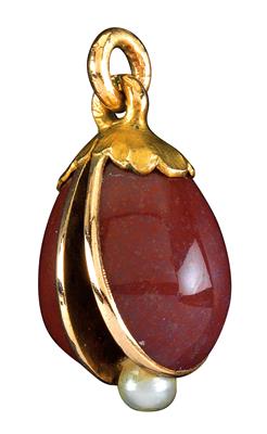 An egg pendant, - Stříbro