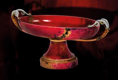 FABERGÉ - Rhodonite centrepiece bowls, - Silver