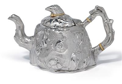 Londoner Teekanne im chinesischen Stil, - Silber