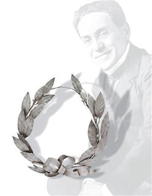 Laurel wreath of Alexander Girardi, - Stříbro