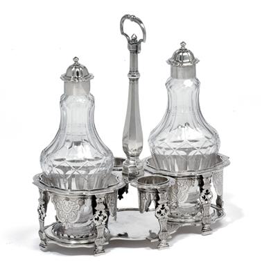 A Dutch cruet frame, - Stříbro