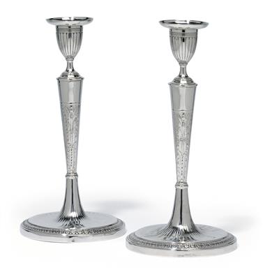 A pair of candleholders from Rome, - Argenti