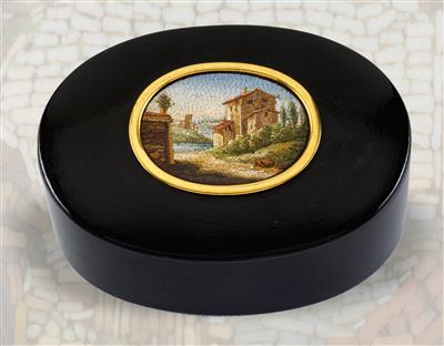 A lacquer box with micromosaic, from Russia, - Stříbro