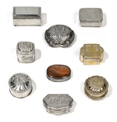 Sammlung Schnupftabakdosen, - Silber