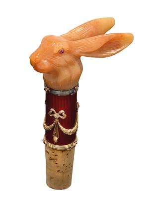 A cane handle altered into a bottle stopper, - Argenti