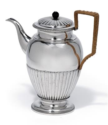 A Biedermeier coffee pot from Vienna, - Stříbro