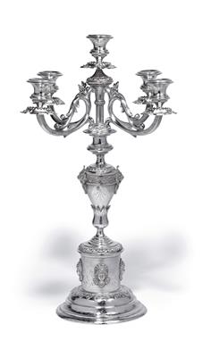 A five light candleholder from Vienna, - Argenti