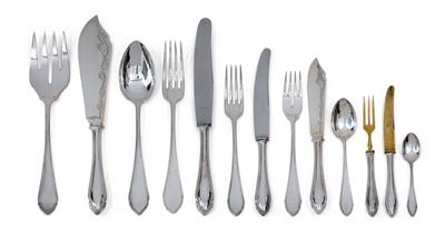 A cutlery service from Vienna, for 12 individuals, - Argenti