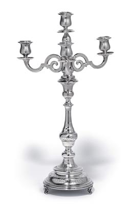 A four-light candleholder from Vienna, - Stříbro