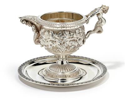 BUCCELLATI – A large jug with saucer, - Silver