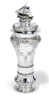 A large lidded cup, - Stříbro
