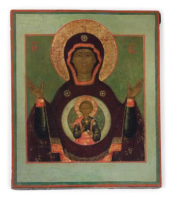 A Russian icon Virgin of the Sign (Snamenie), - Stříbro