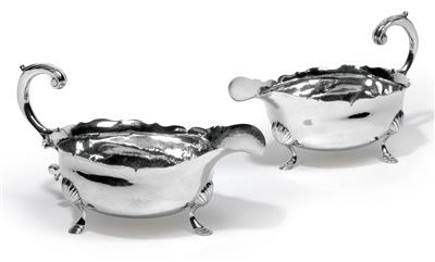 Two sauce tureens from London, - Silver