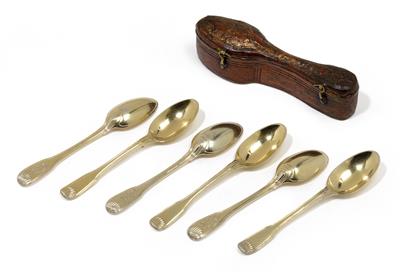 6 coffee spoons from Strassburg, - Silver