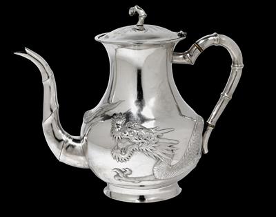 Chinesische Teekanne, - Silber und Russisches Silber