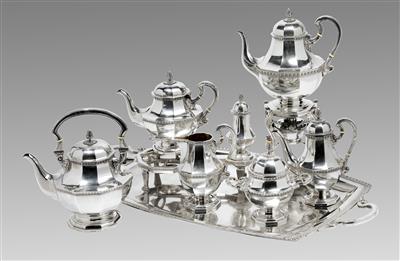 Große Wiener Tee- und Kaffeegarnitur, - Silber und Russisches Silber