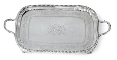 A George III. footed tray with handles, from London, - Silver