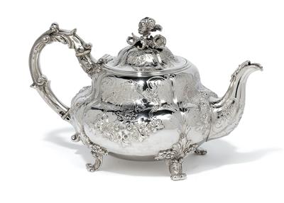 Londoner viktorianische Teekanne, - Silber und Russisches Silber