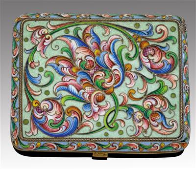 A cloisonné cigarette case from Moscow, - Argenti