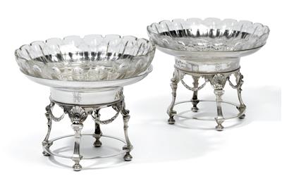 A pair of centrepieces from Vienna, - Silver