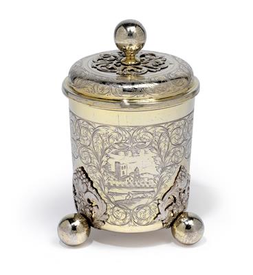 A lidded cup from Augsburg, - Silver and Russian Silver
