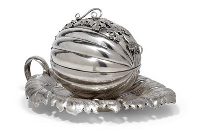 An etrog box from Brünn, - Silver and Russian Silver