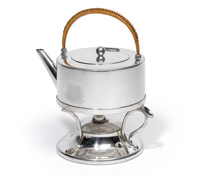 A hot water pot with rechaud and burner, from Budapest - Silver and Russian Silver