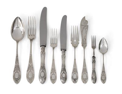 A cutlery service from Germany, for 12 individuals, - Stříbro a Ruské stříbro