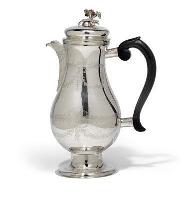 A coffee pot from Augsburg, - Silver and Russian Silver