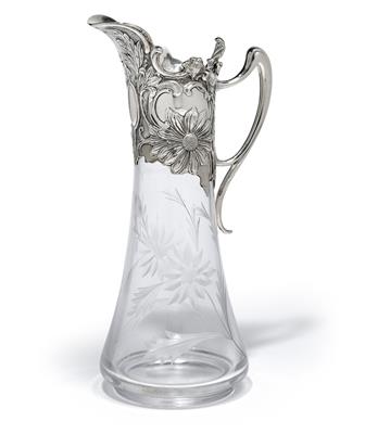 An Art Nouveau wine jug, - Silver and Russian Silver