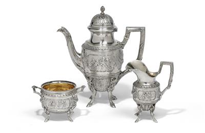 A coffee service, - Silver and Russian Silver