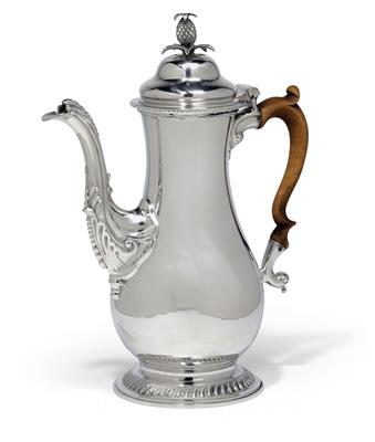 A George III teapot from London, - Silver and Russian Silver