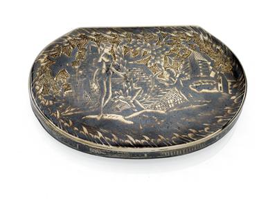 A niello lidded box from Moscow, - Argenti e Argenti russo