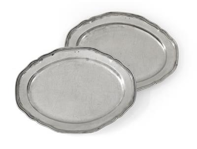 A pair of Neo-Classical trays, - Silver and Russian Silver