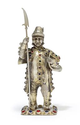 A joke vessel in the form of a night guard, from Germany, - Silver and Russian Silver