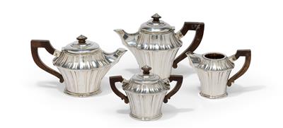 Italienische Kaffee- und Teegarnitur, - Silber und Russisches Silber